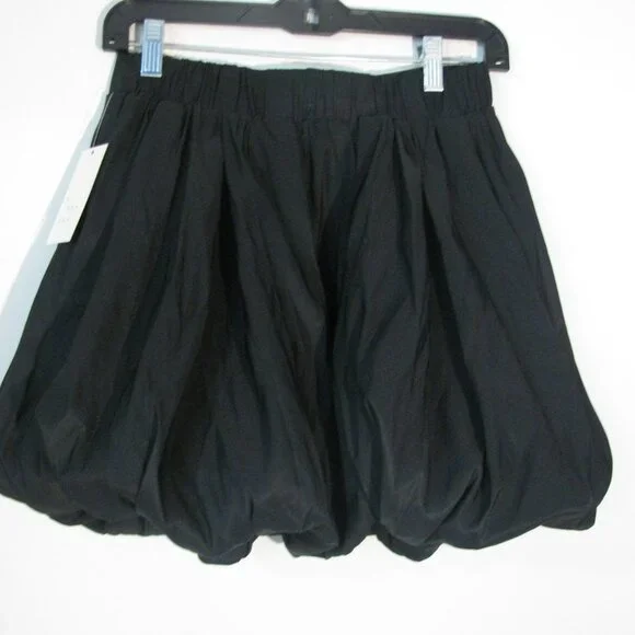 * A New Day Pouf Bubble Skirt XS NWT $25 Black Mini Skirt Stretch Waist - Picture 3 of 4